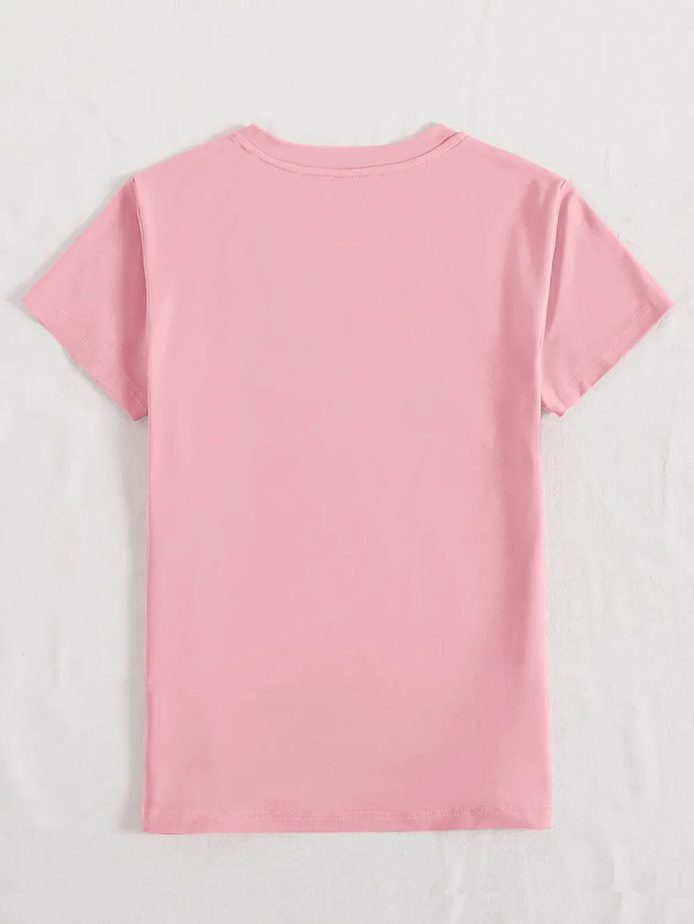 Letter Graphic Round Neck Short Sleeve T-Shirt in Aqua in White for Women