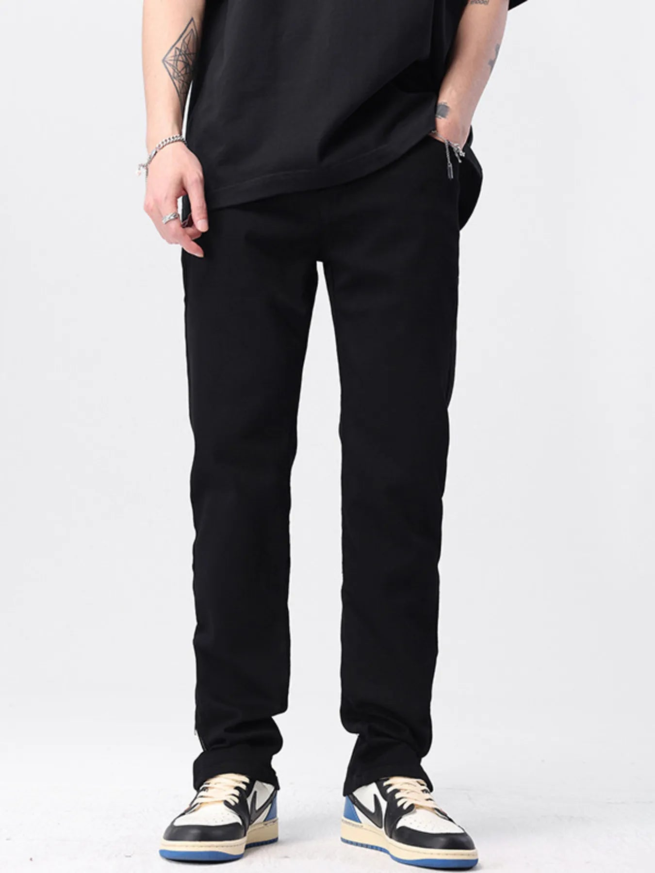 Slim Fit Jeans Plus Size in White for Men