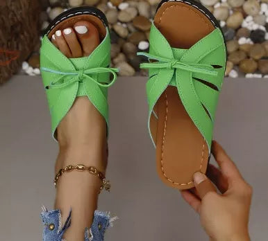 Open Toe Wedge Sandals in Blue in Black for Women