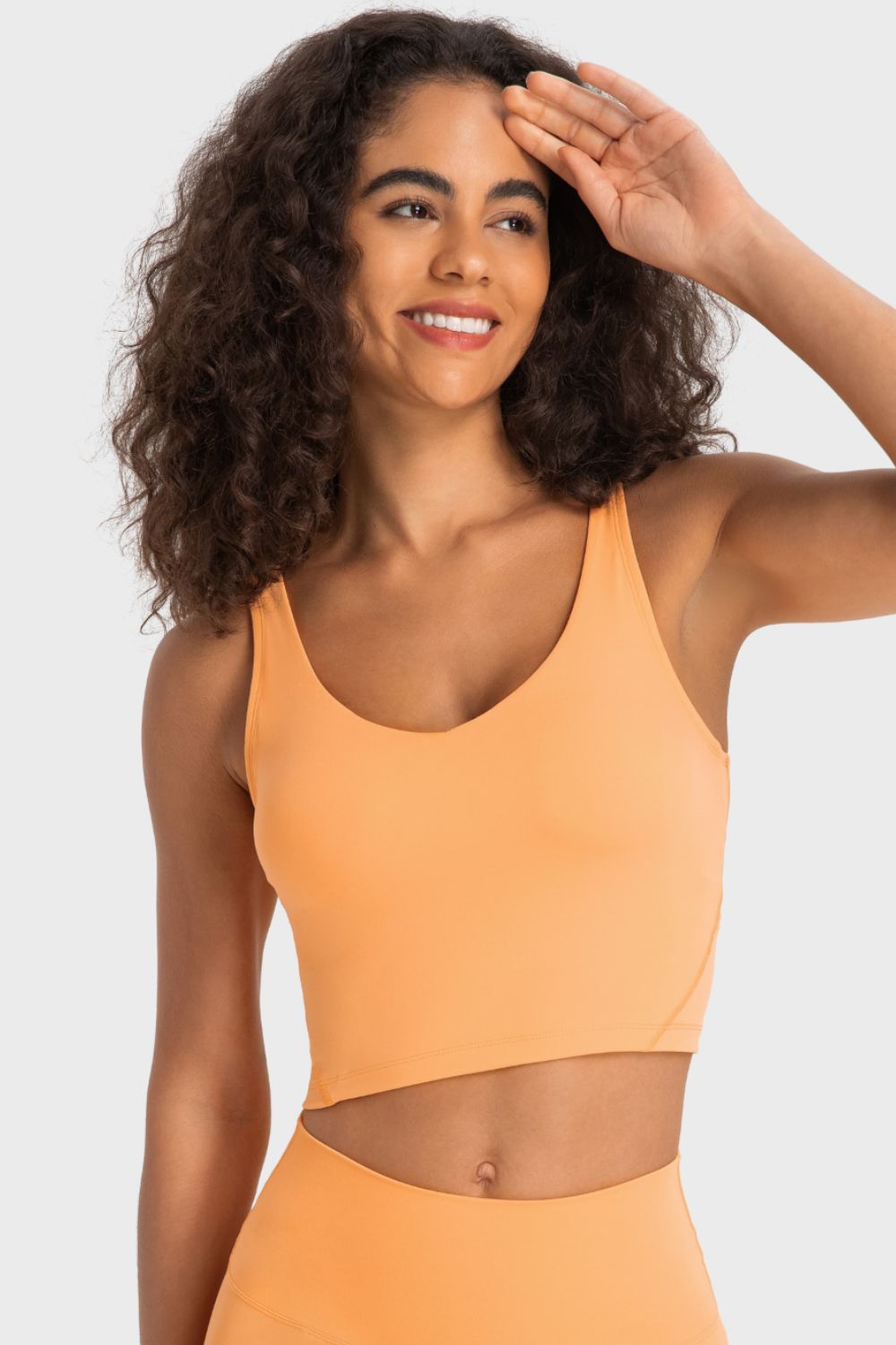 Deep V-Neck Crop Sports Bra in Deep Rose for Women