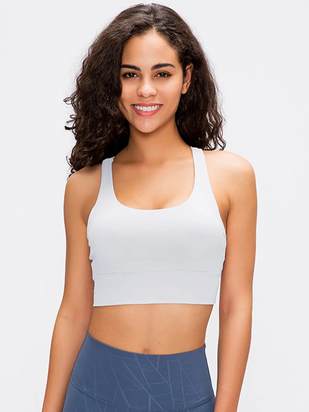 Crisscross Scoop Neck Active Tank in Sage for Women