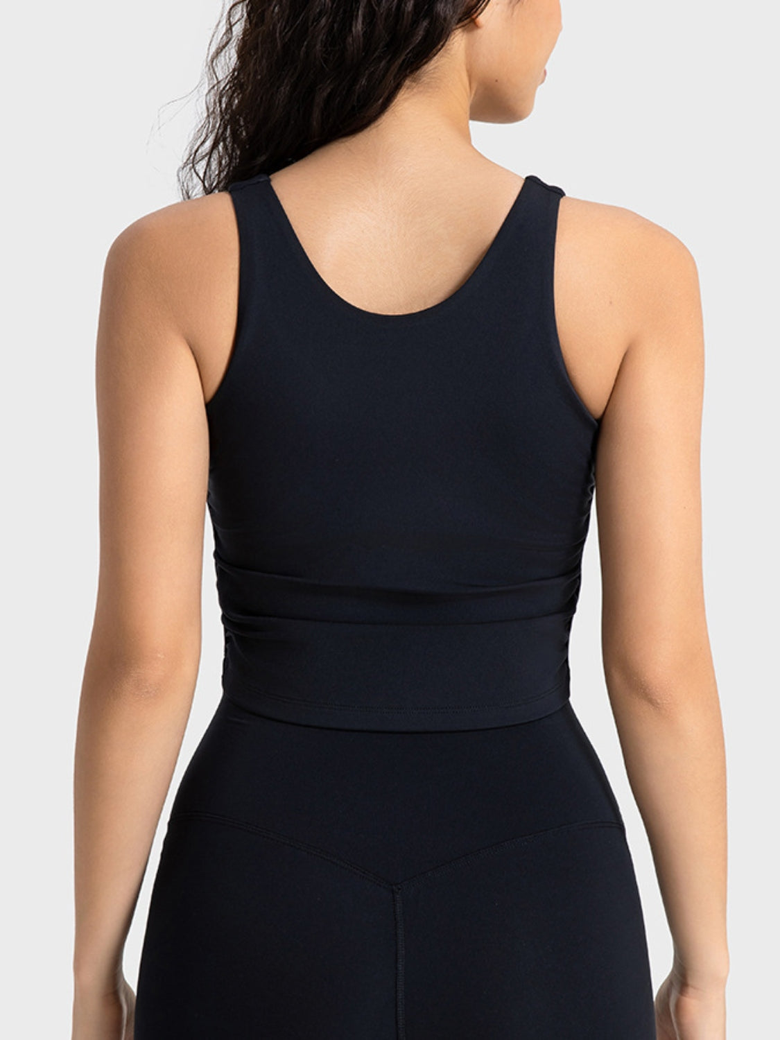 Cropped Sport Tank in Black for Women