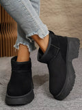 Round Toe Platform Boots in Black in Brown for Women