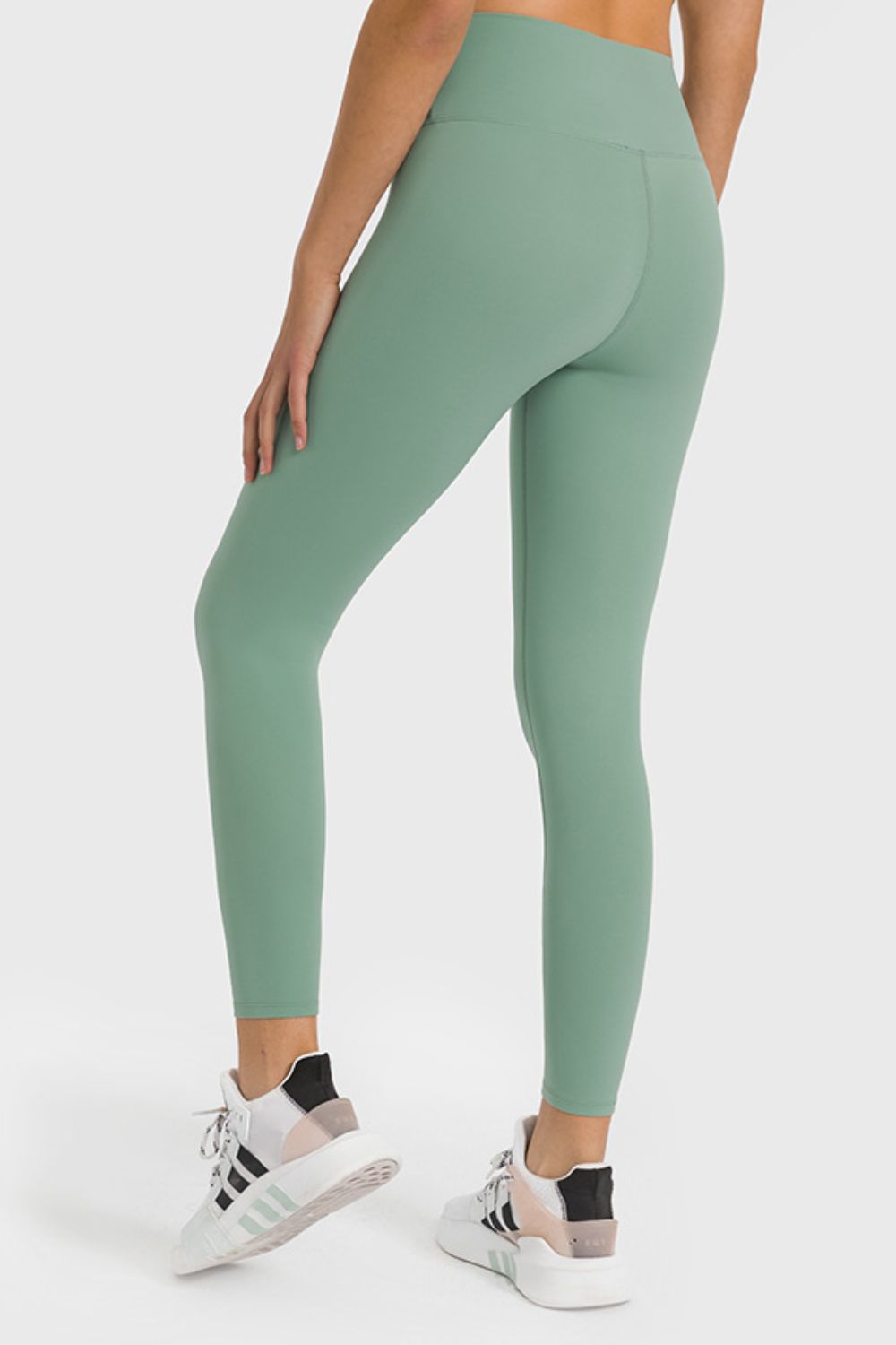 High Waist Ankle-Length Yoga Leggings in Black for Women