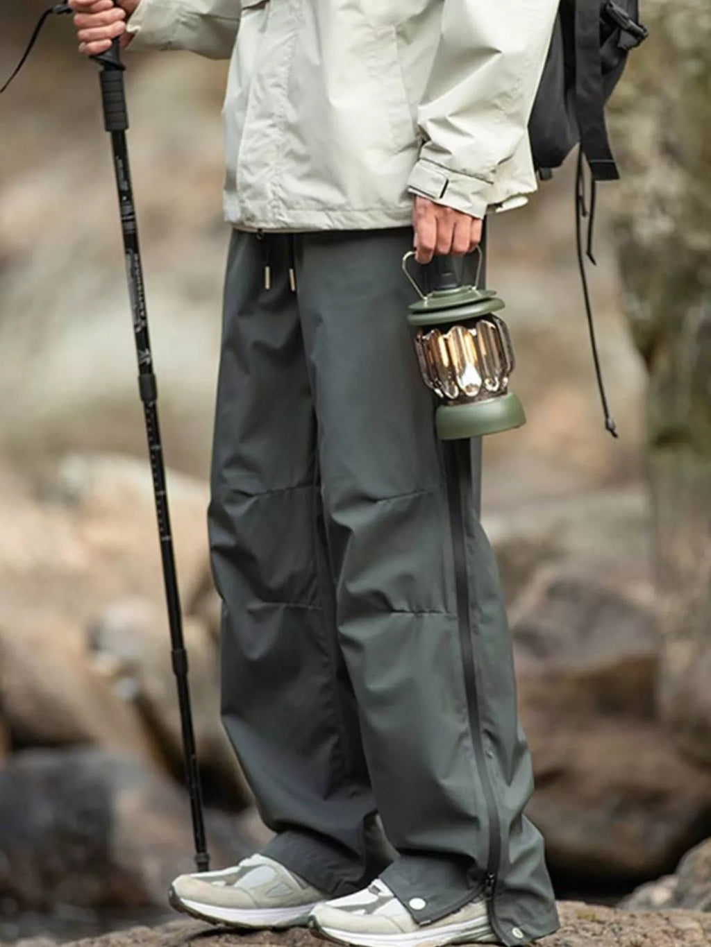 Outdoor Tactical Cargo Pants with Multiple Pockets in Light Gray for Men