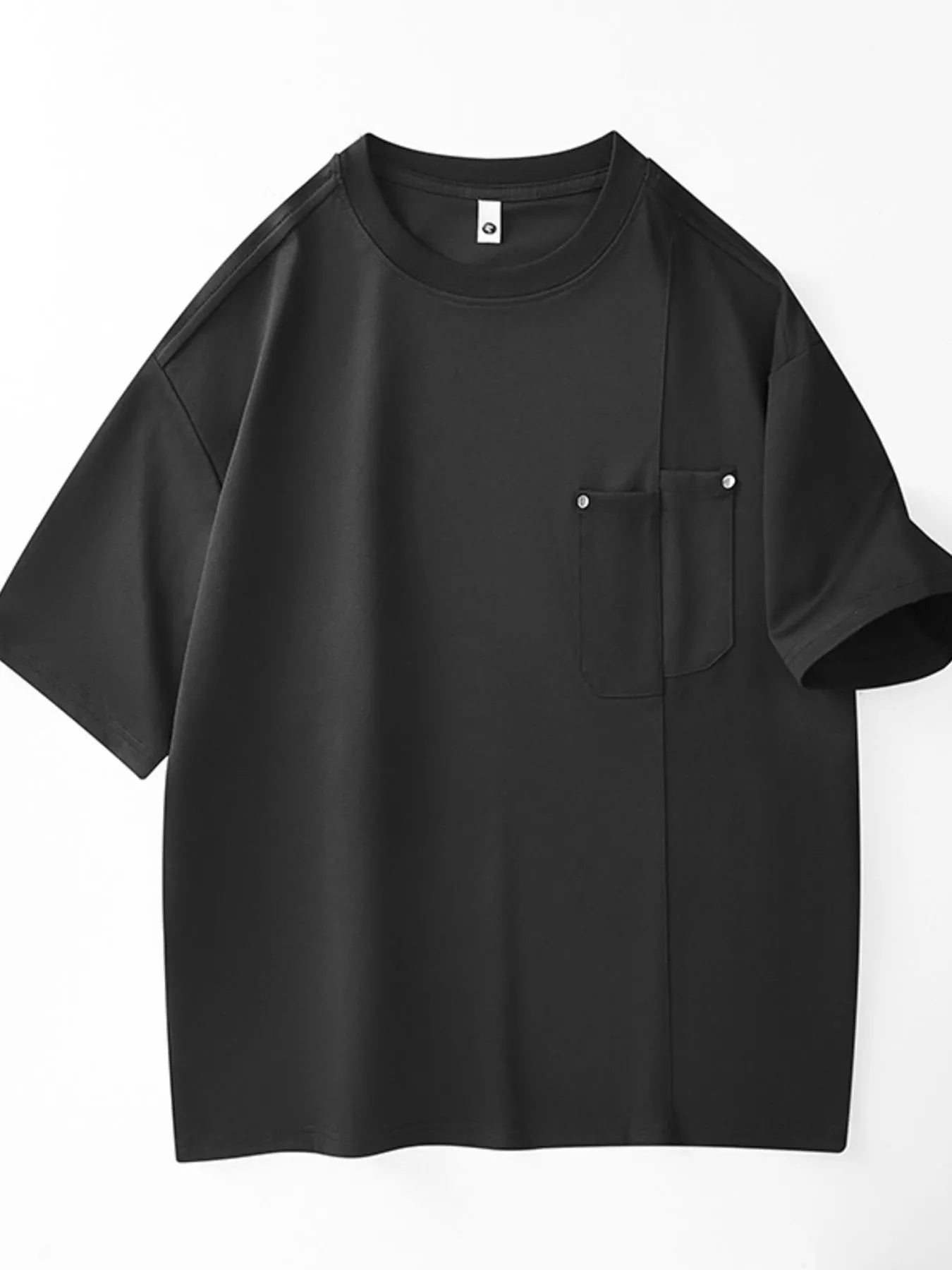 Plus Size Round Neck Short Sleeve T-Shirt in White for Men