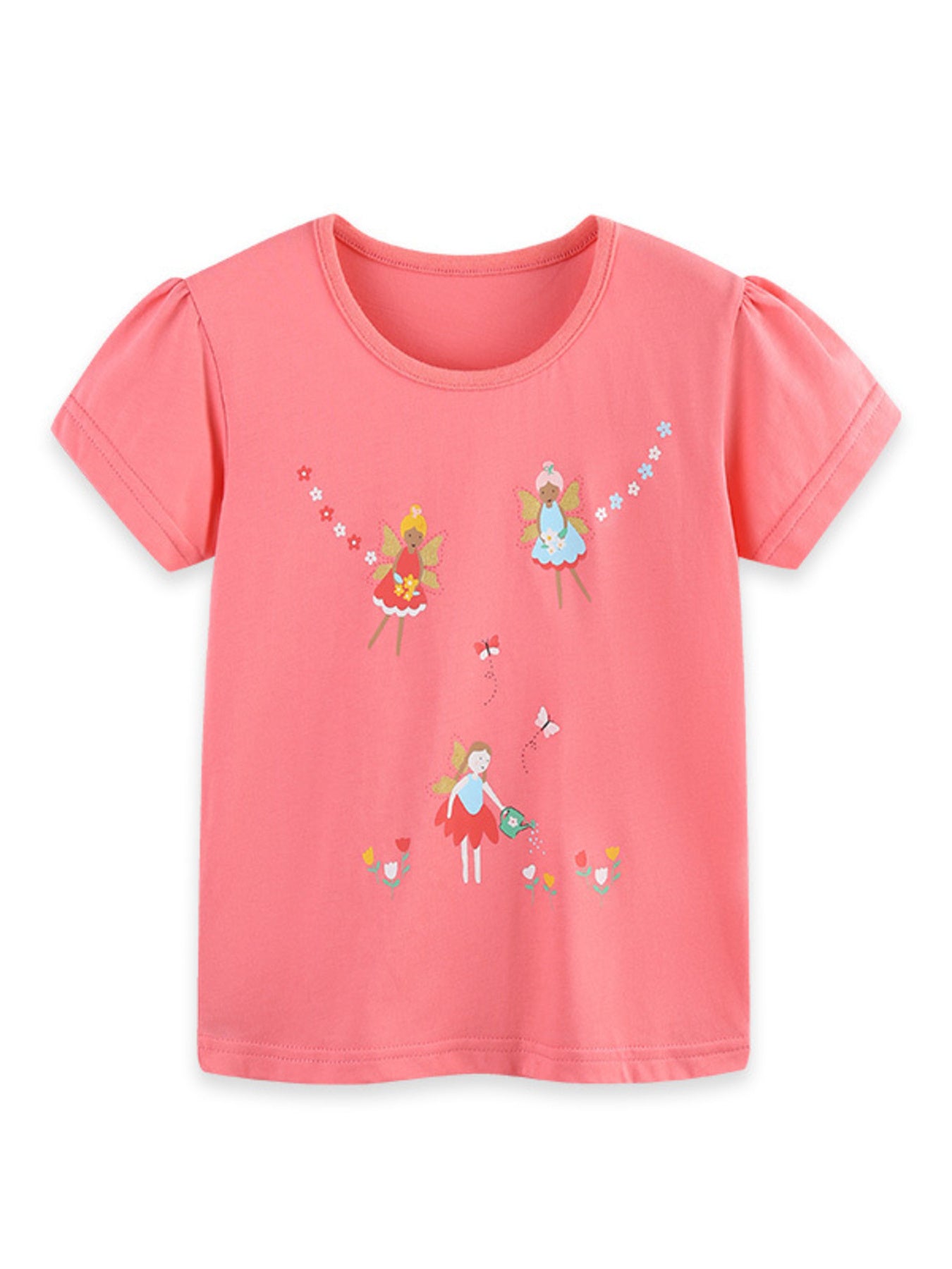 Graphic Short Sleeve T-Shirt 3-Piece Set in Multicolor for Girls
