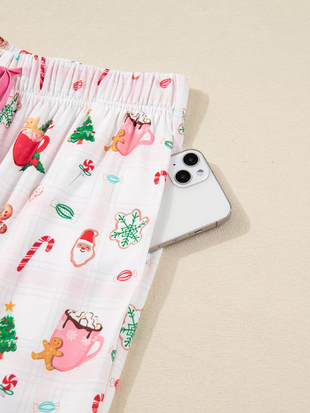 Christmas Spirit Cute Holiday Print Short Sleeve Shirt and Pants 2pcs Pajama Set for Women