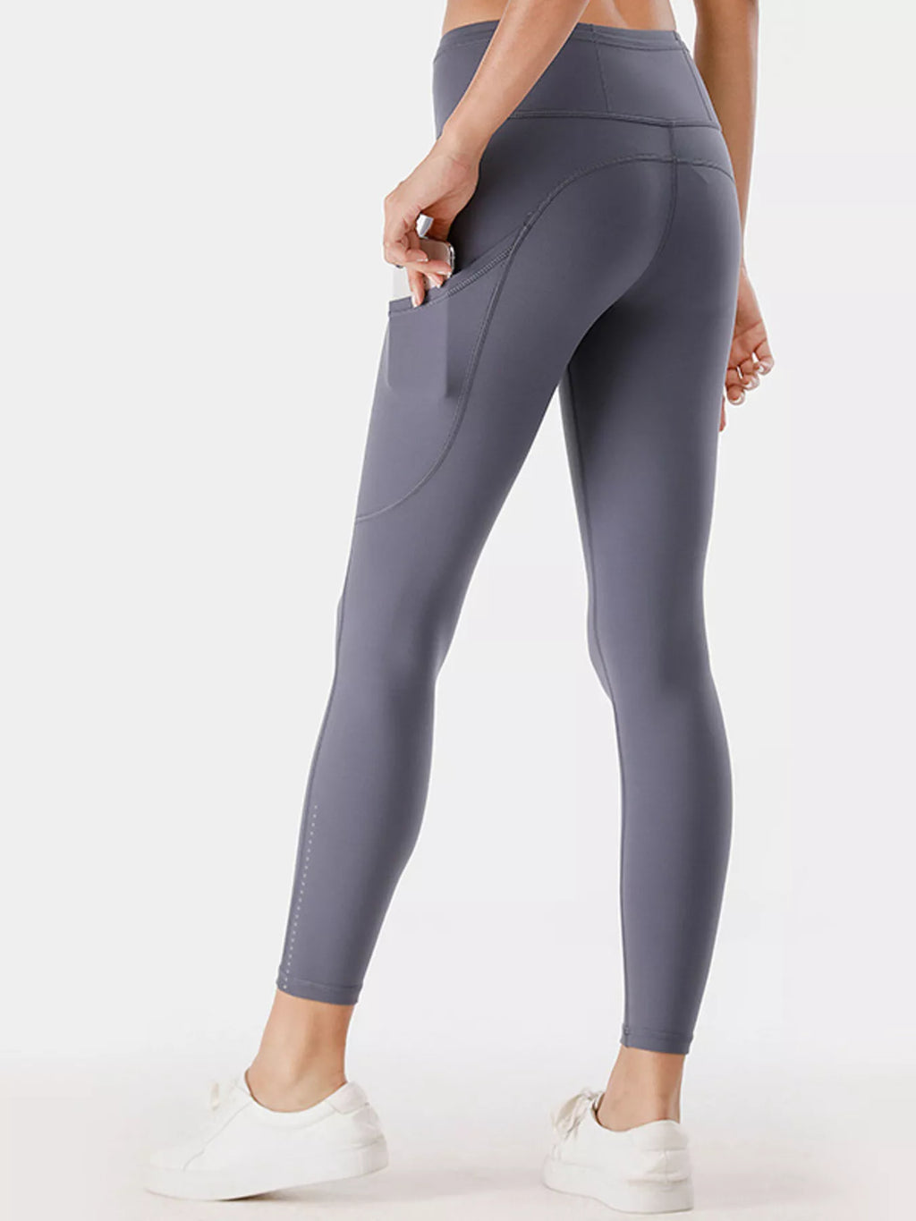 High-Waisted Active Leggings with Pockets Plus Size in Dusty Pink for Women