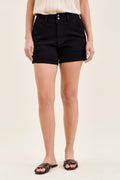High-Waisted Trouser Shorts in Bk for Women