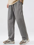 Lightweight Wide Leg Casual Pants Plus Size in Dark Gray for Men