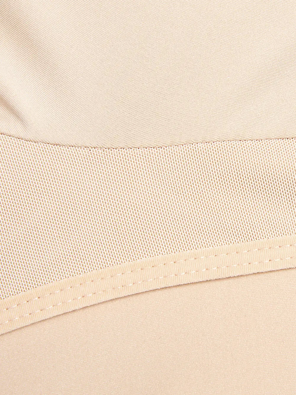 Plus Size Zip Up Lace Detail Long Sleeve Shapewear in Ivory for Women