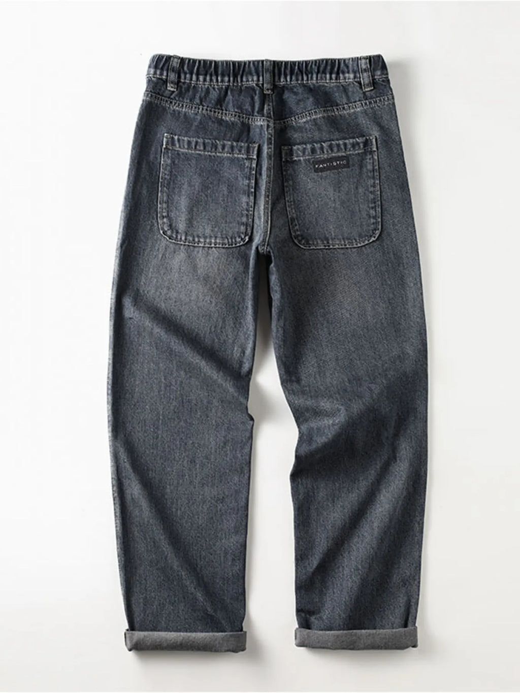 Vintage Wash Wide Leg Jeans in Deep Teal for Men