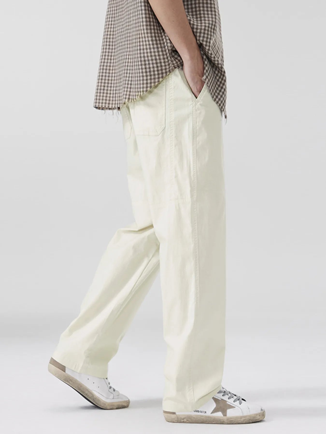 Wide Leg Pants Plus Size in Black for Men