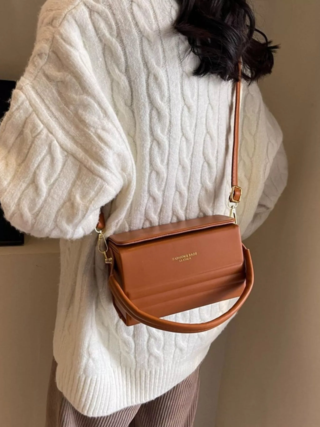 Box-Shaped Crossbody Bag for Women
