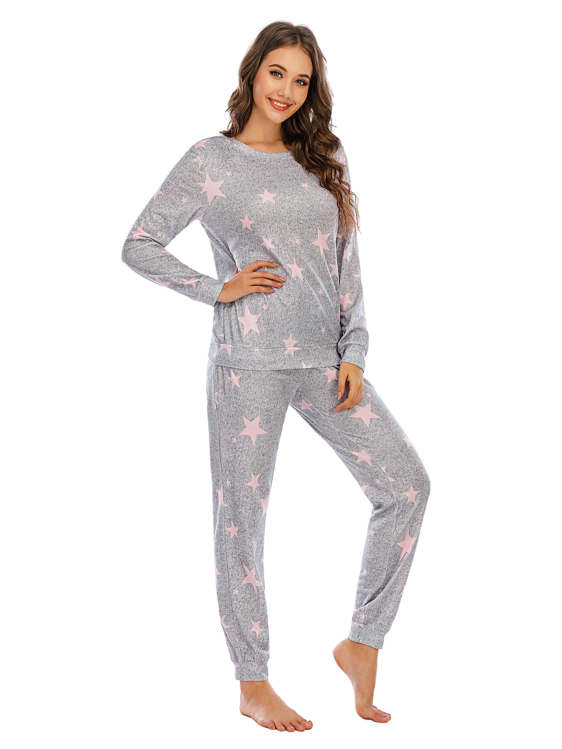 Star Top and Pants Lounge Set in Peacock Blue for Women