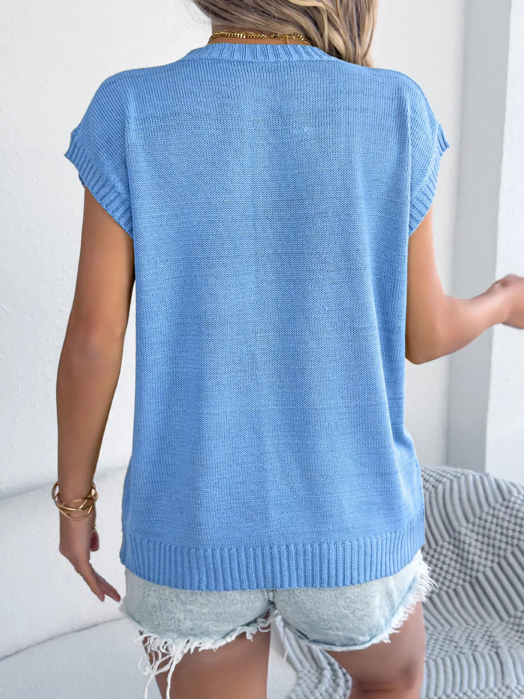 Flower Round Neck Sweater for Women