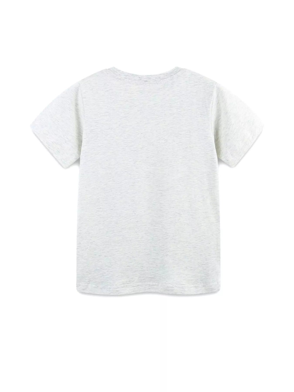 Colorful Birds Print Crew Neck T-Shirt in Light Gray for Girls