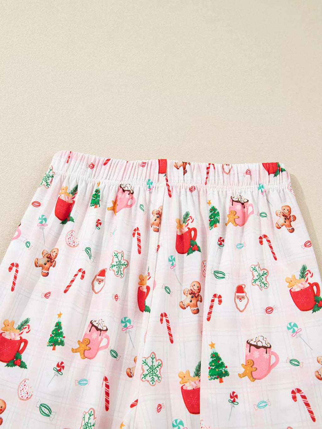 Christmas Spirit Cute Holiday Print Short Sleeve Shirt and Pants 2pcs Pajama Set for Women