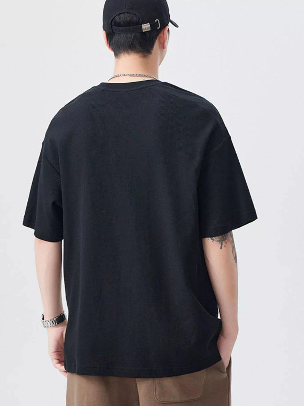 Plus Size Oversized Round Neck Letter Graphic T-Shirt in White for Men