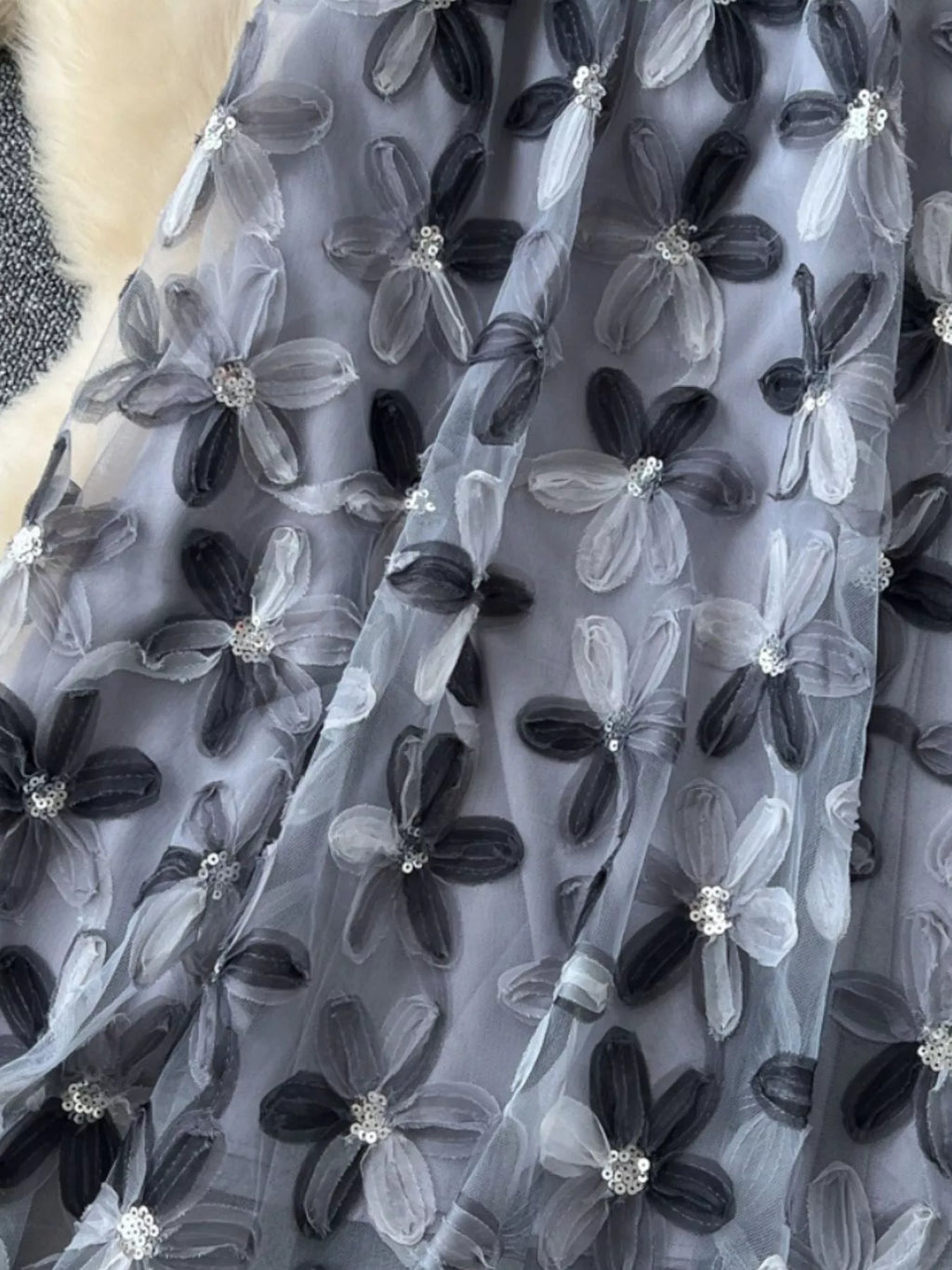 Floral Mesh Skirt for Women