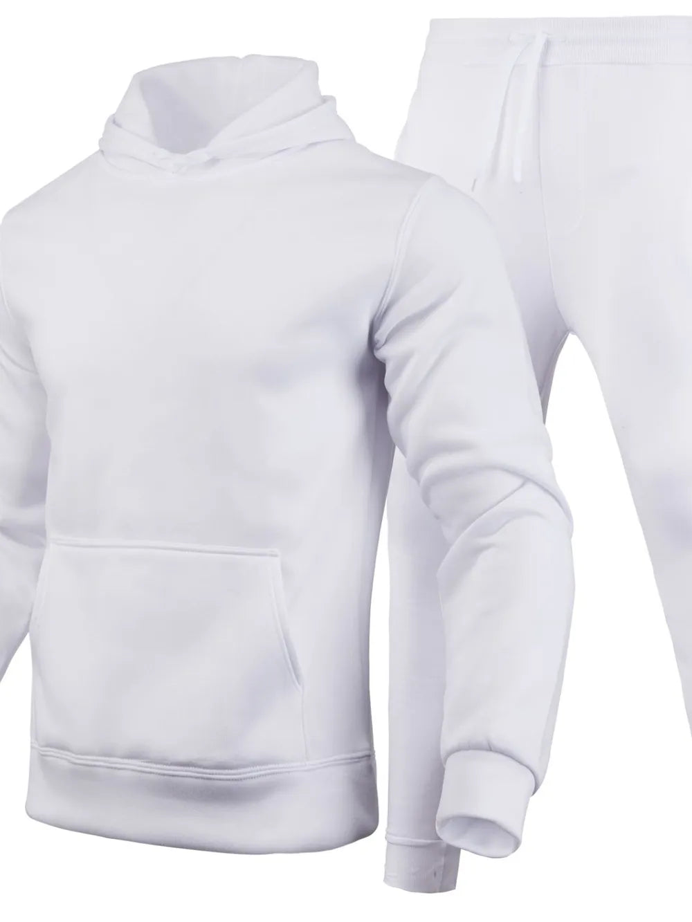 Long Sleeve Hoodie and Pants Set Plus Size in Dusty Pink for Men