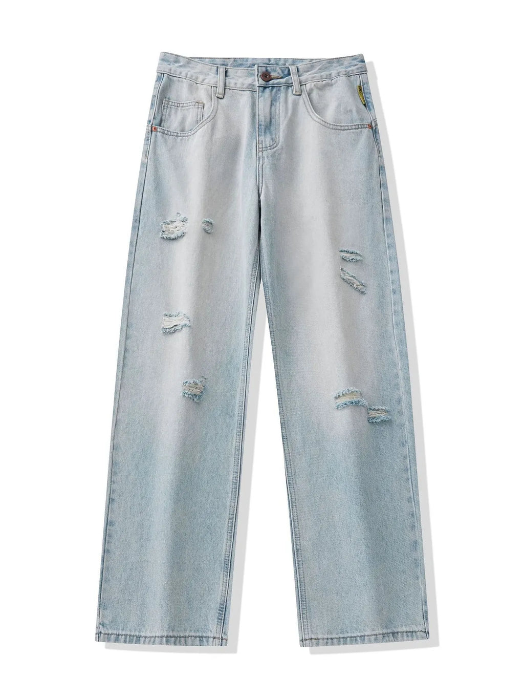 Distressed Wide Leg Jeans Plus Size in Light Blue for Men