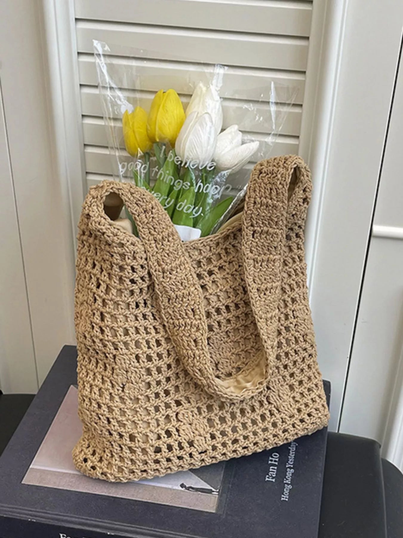 Knitted Crochet Shoulder Bag for Women