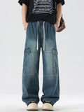 Vintage Wash Wide Leg Jeans Plus Size in Medium for Men