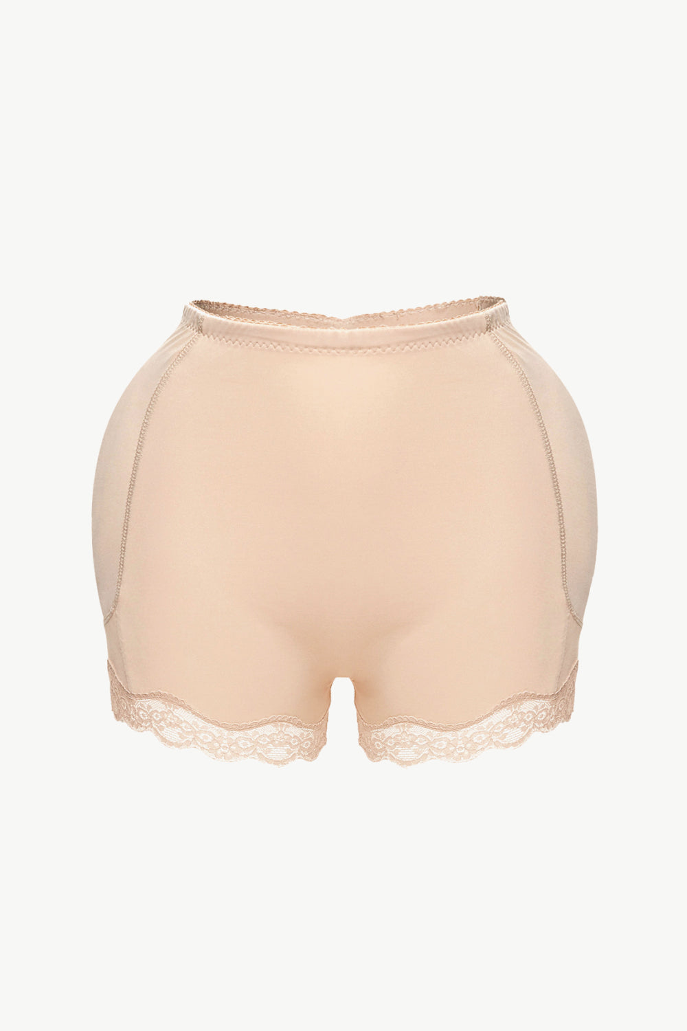 Plus Size Lace Trim Shaping Shorts in Apricot for Women