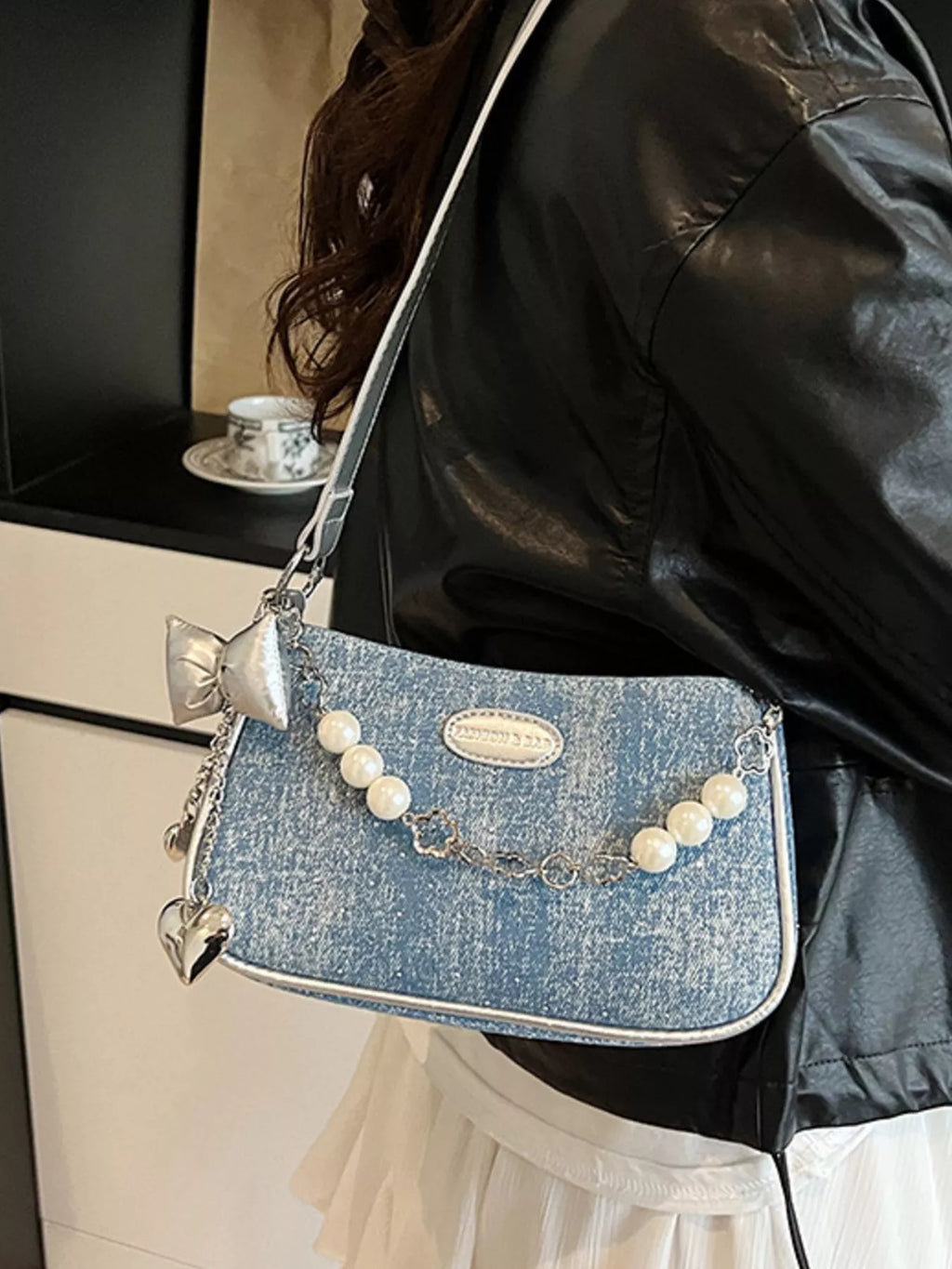 Pearl Chain Shoulder Bag for Women