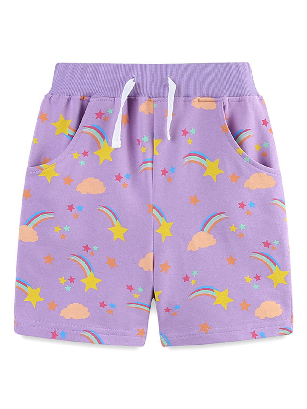 Mushroom & Butterfly Print Tee and Shorts Set in Multicolor for Girls