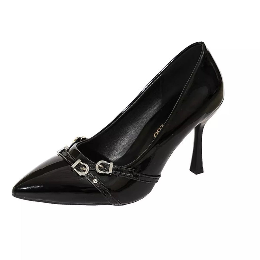 Point Toe High Heels Pumps in Black for Women