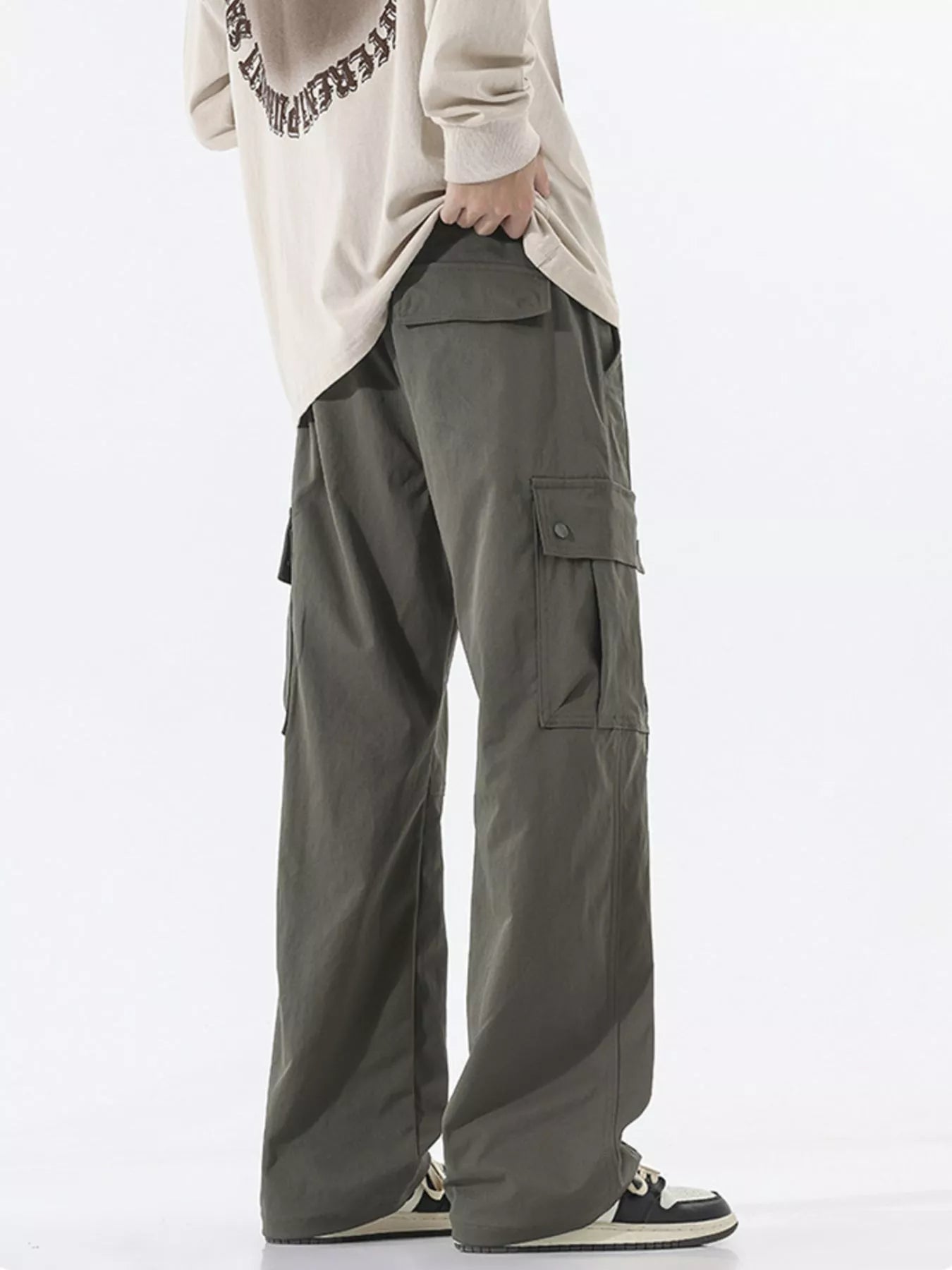 Loose Fit Cargo Pants Plus Size in Black for Men