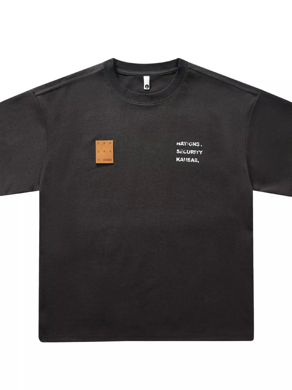 Round Neck Short Sleeve T-Shirt Plus Size in Classic in Dark Gray for Men
