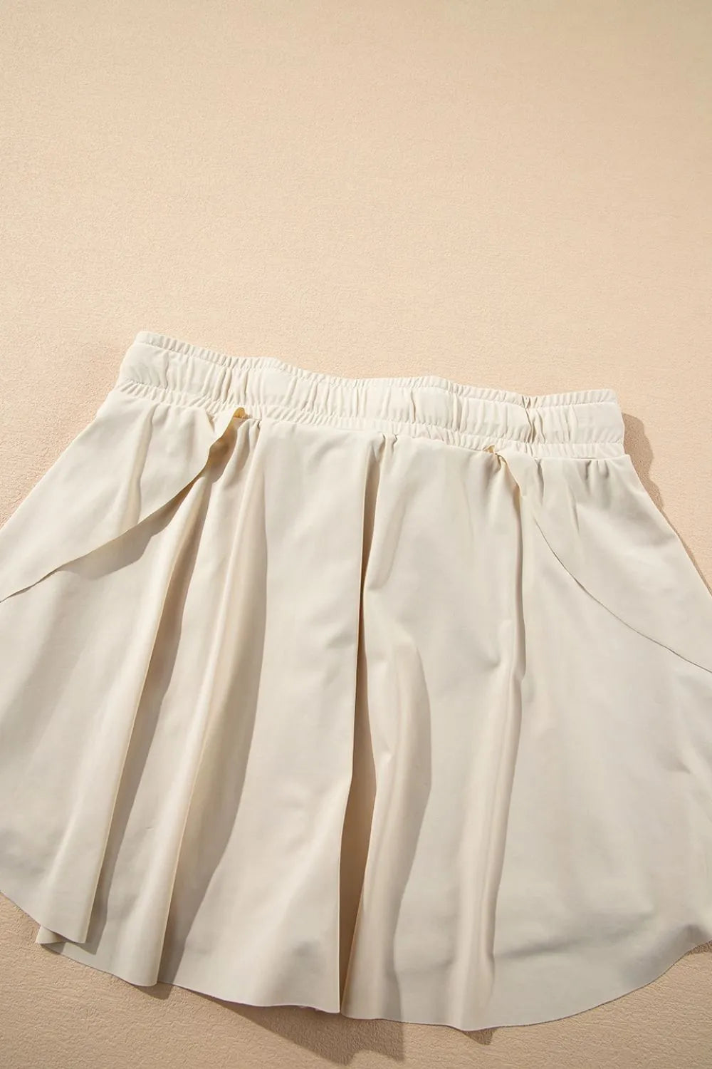 Drawstring High Waist Lined Active Skorts in Light Blue for Women
