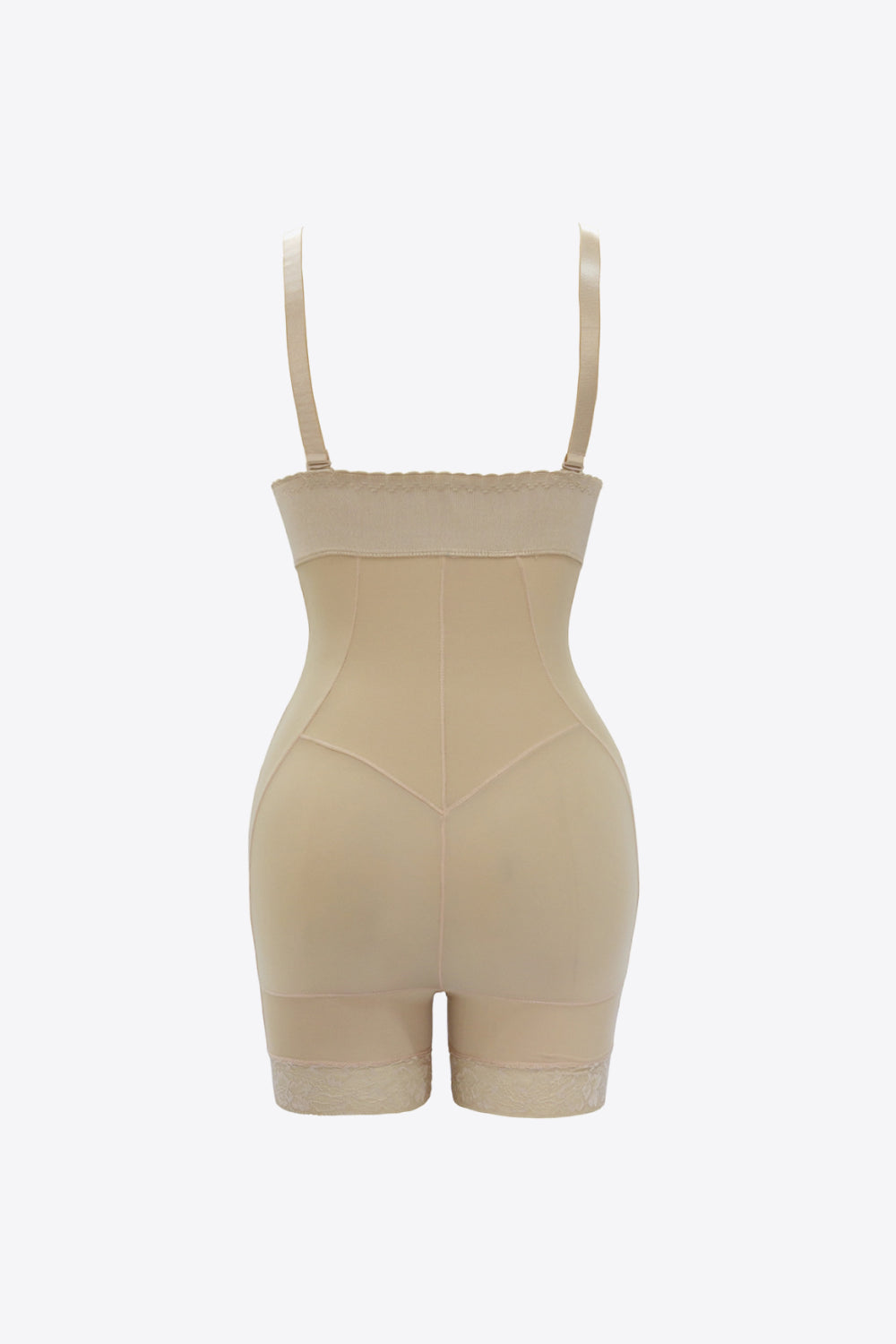 Plus Size Zip Up Under-Bust Shaping Bodysuit in Black for Women