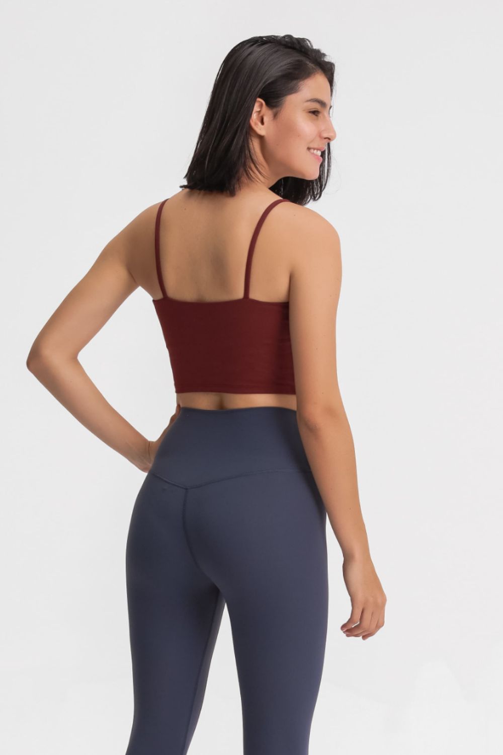 Feel Like Skin Scoop Neck Sports Cami in Rust for Women