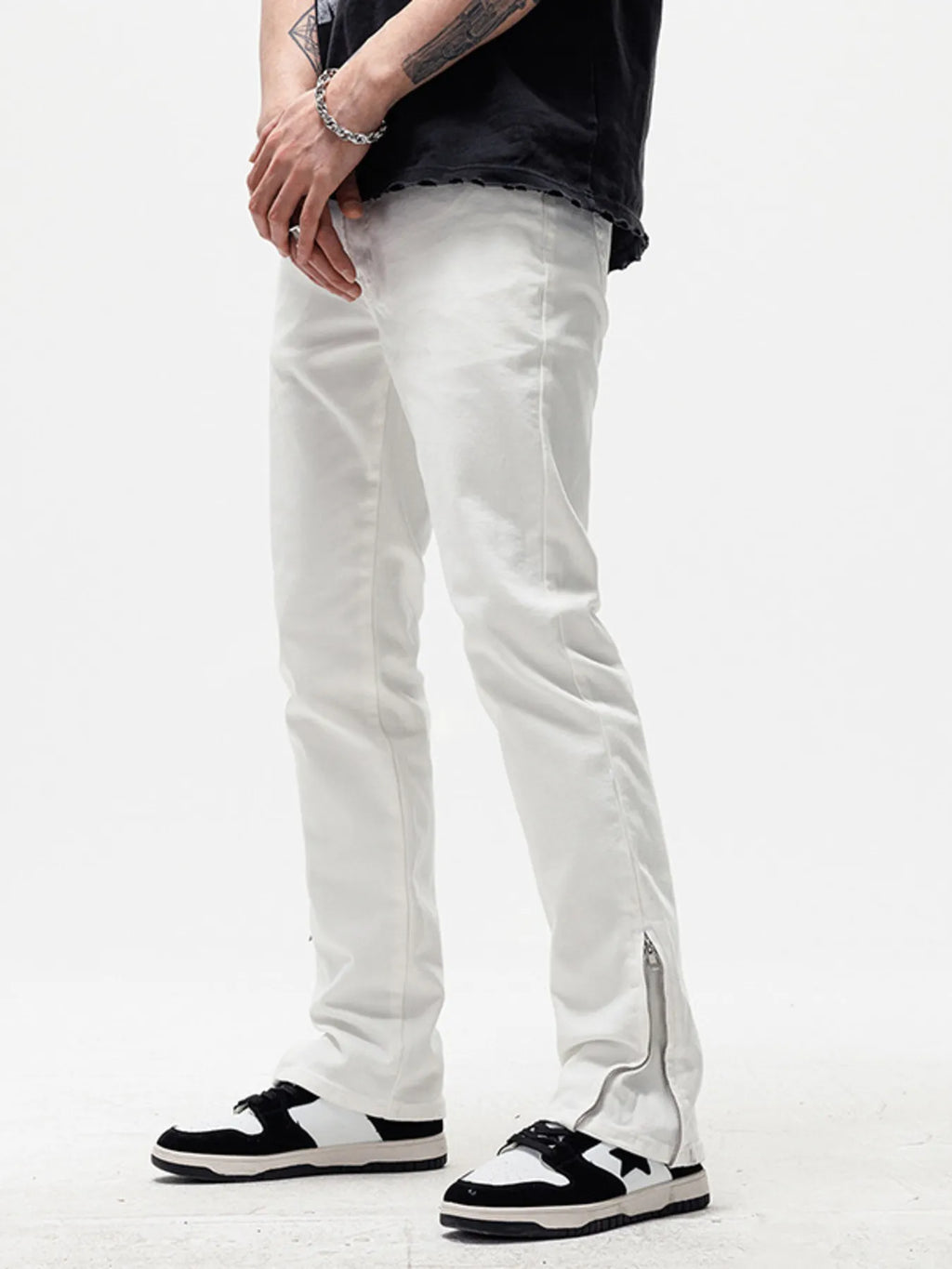 Slim Fit Jeans Plus Size in White for Men