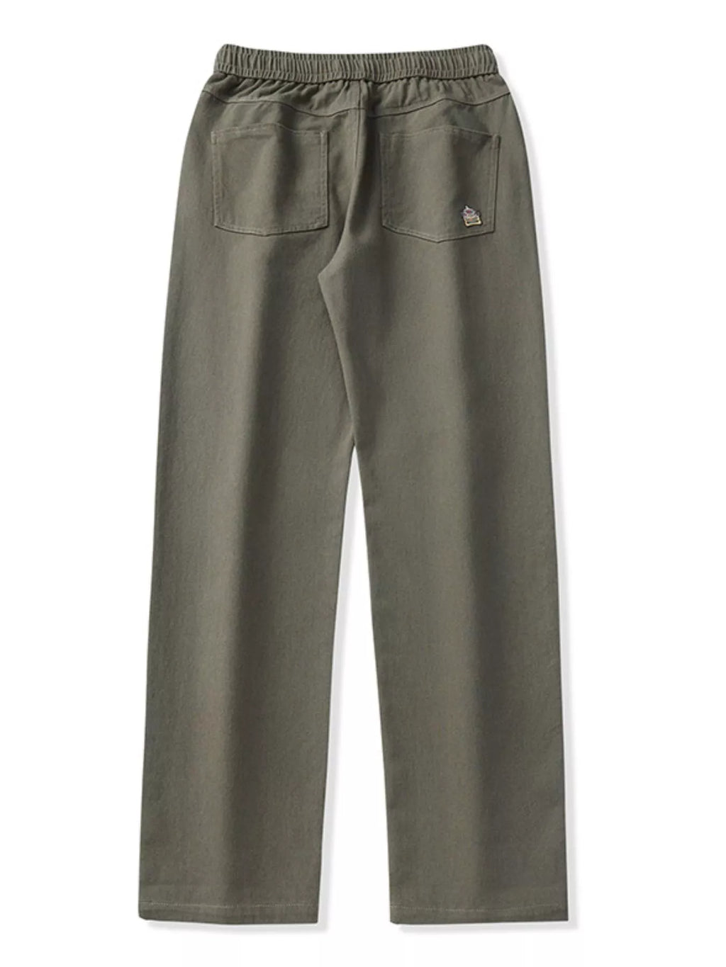 Casual Loose-Fit Drawstring Pants Plus Size in Khaki for Men