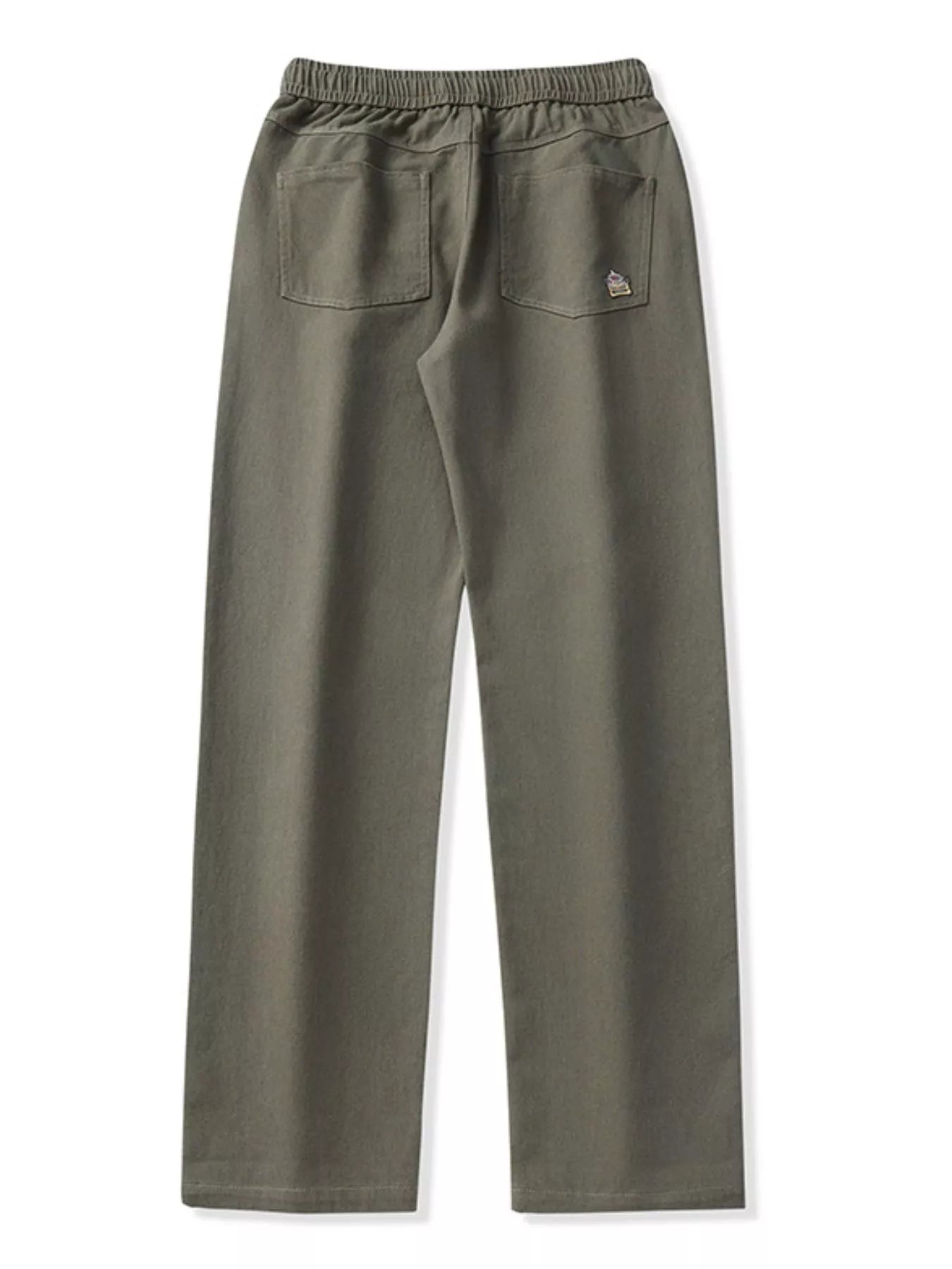 Casual Loose-Fit Drawstring Pants Plus Size in Khaki for Men