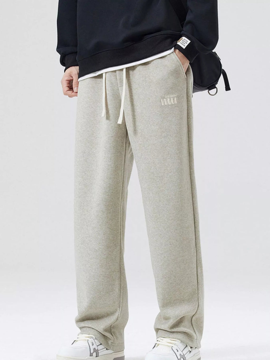 Casual Loose Fit Sweatpants Plus Size in Apricot for Men