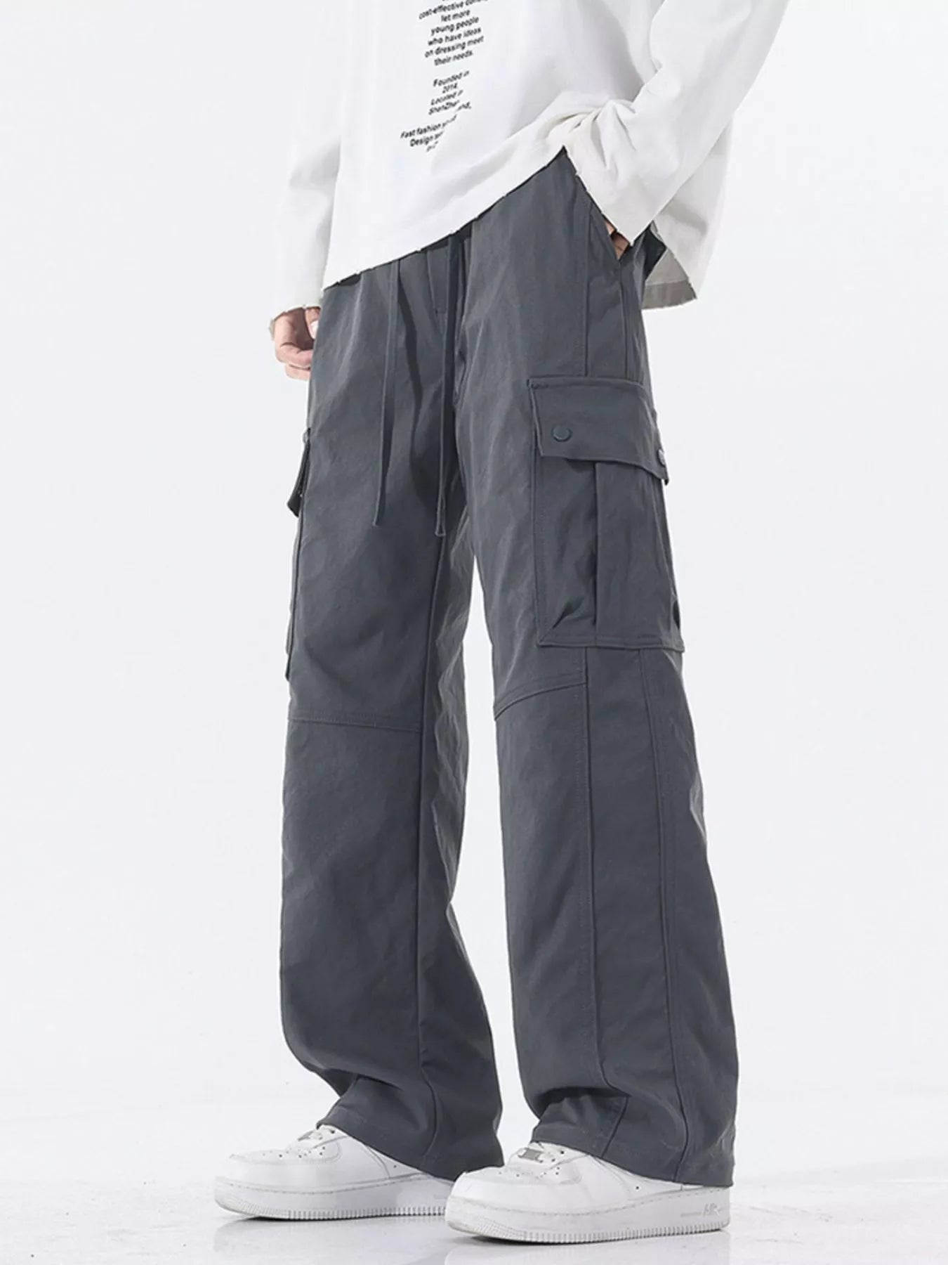 Loose Fit Cargo Pants Plus Size in Coffee for Men