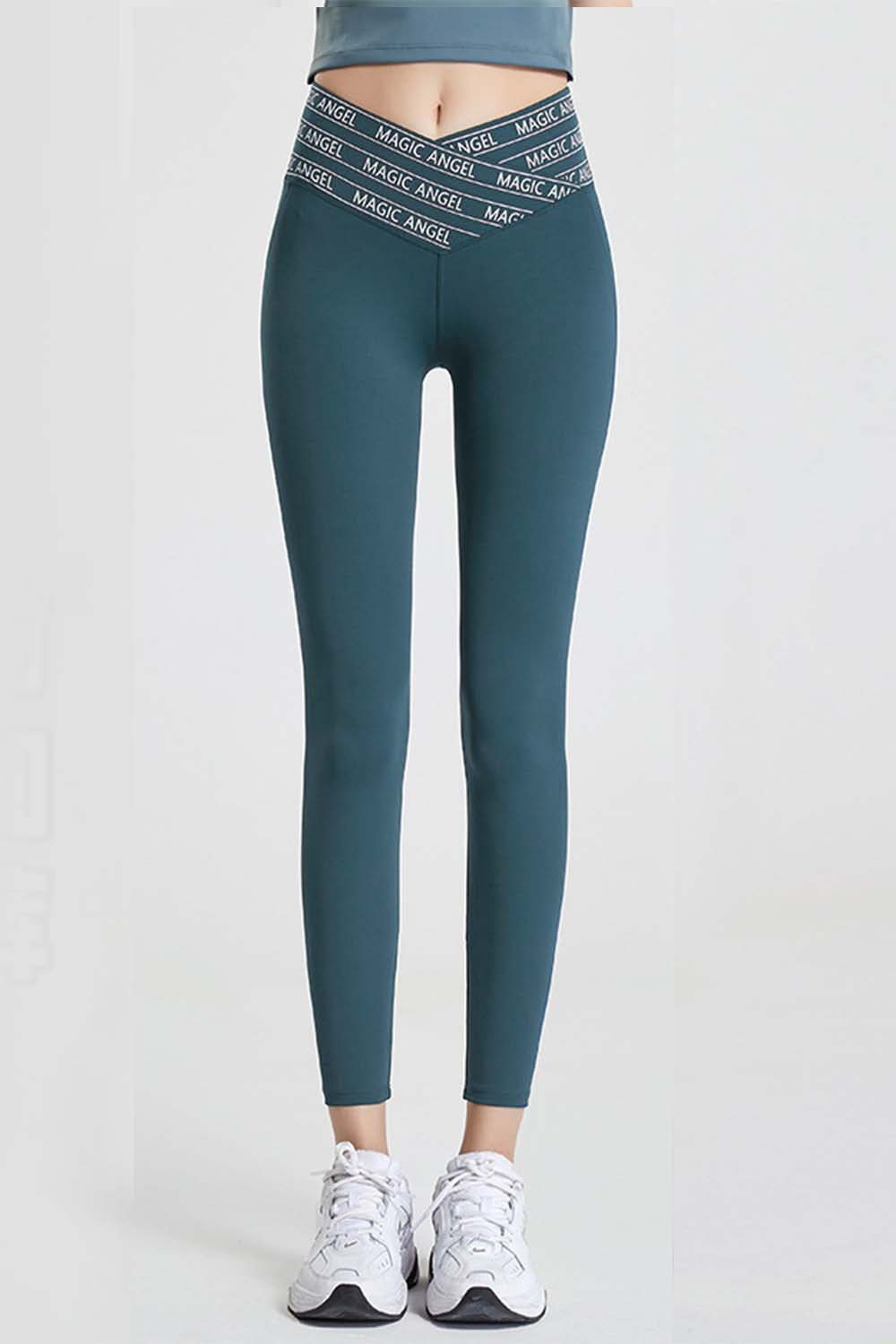 Wide Waistband Sports Pants in Dusty Pink for Women