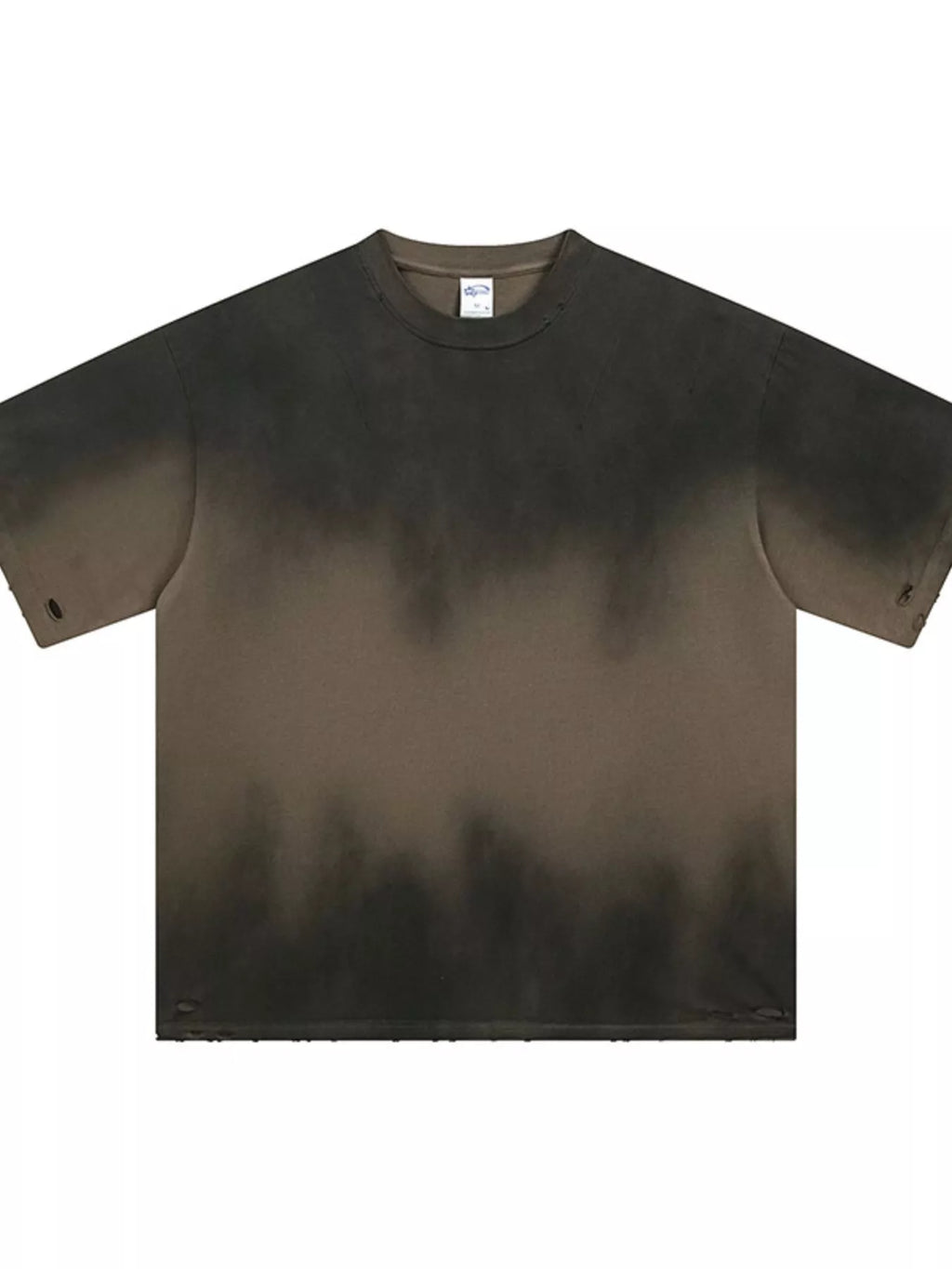 Gradient Round Neck Oversized T-Shirt in Coffee Brown for Men