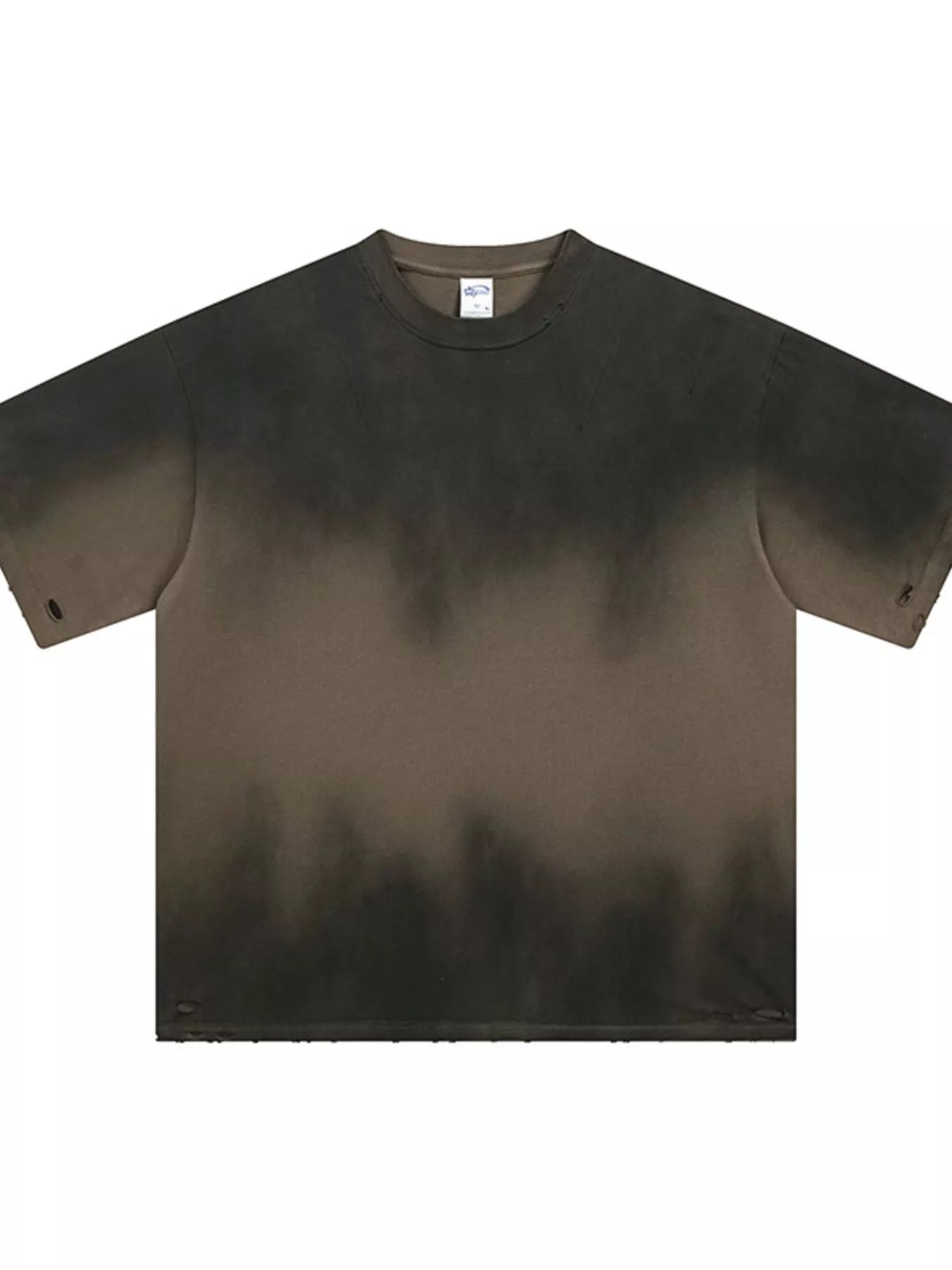 Gradient Round Neck Oversized T-Shirt in Coffee Brown for Men