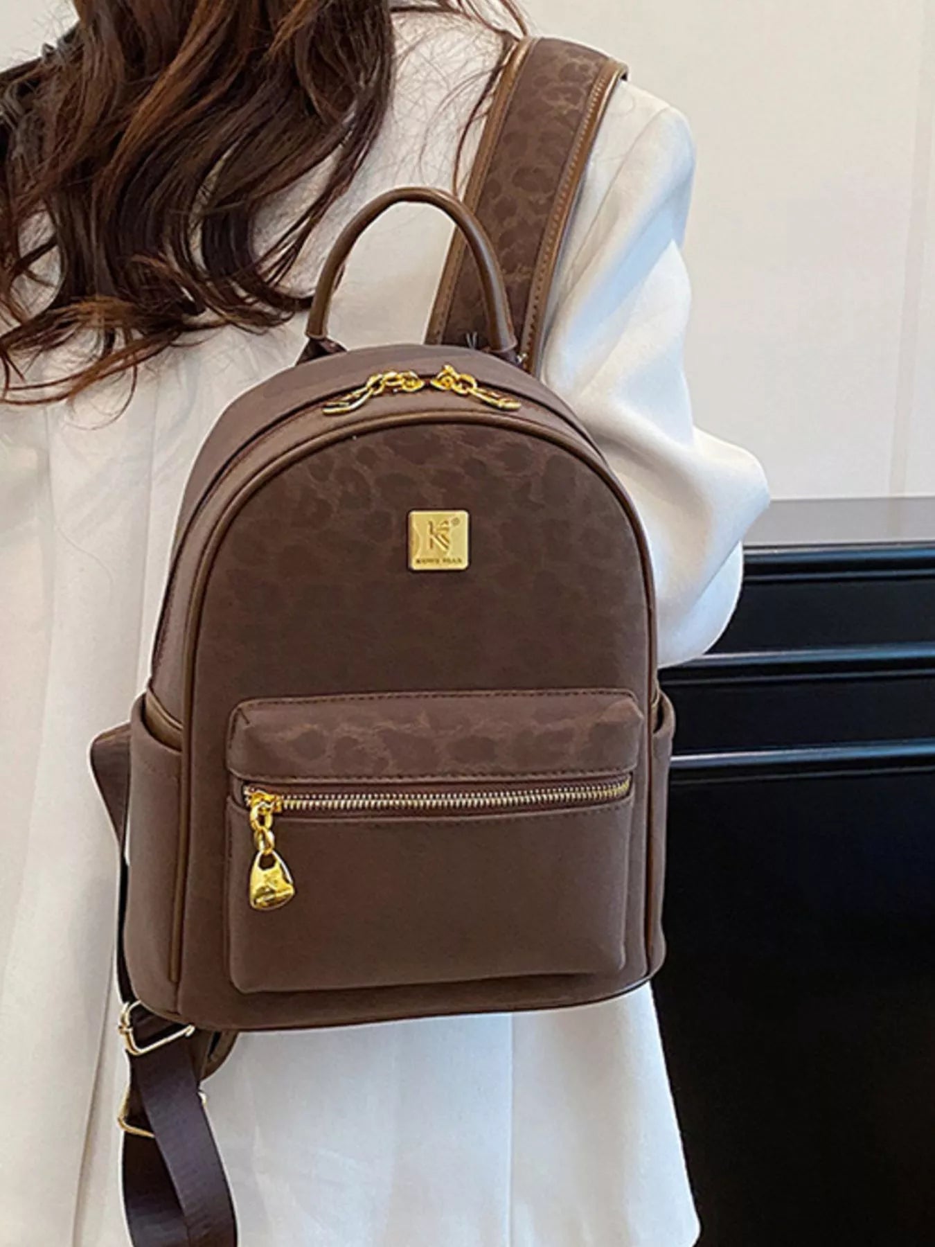 Vintage Style Leather Backpack Bag for Women