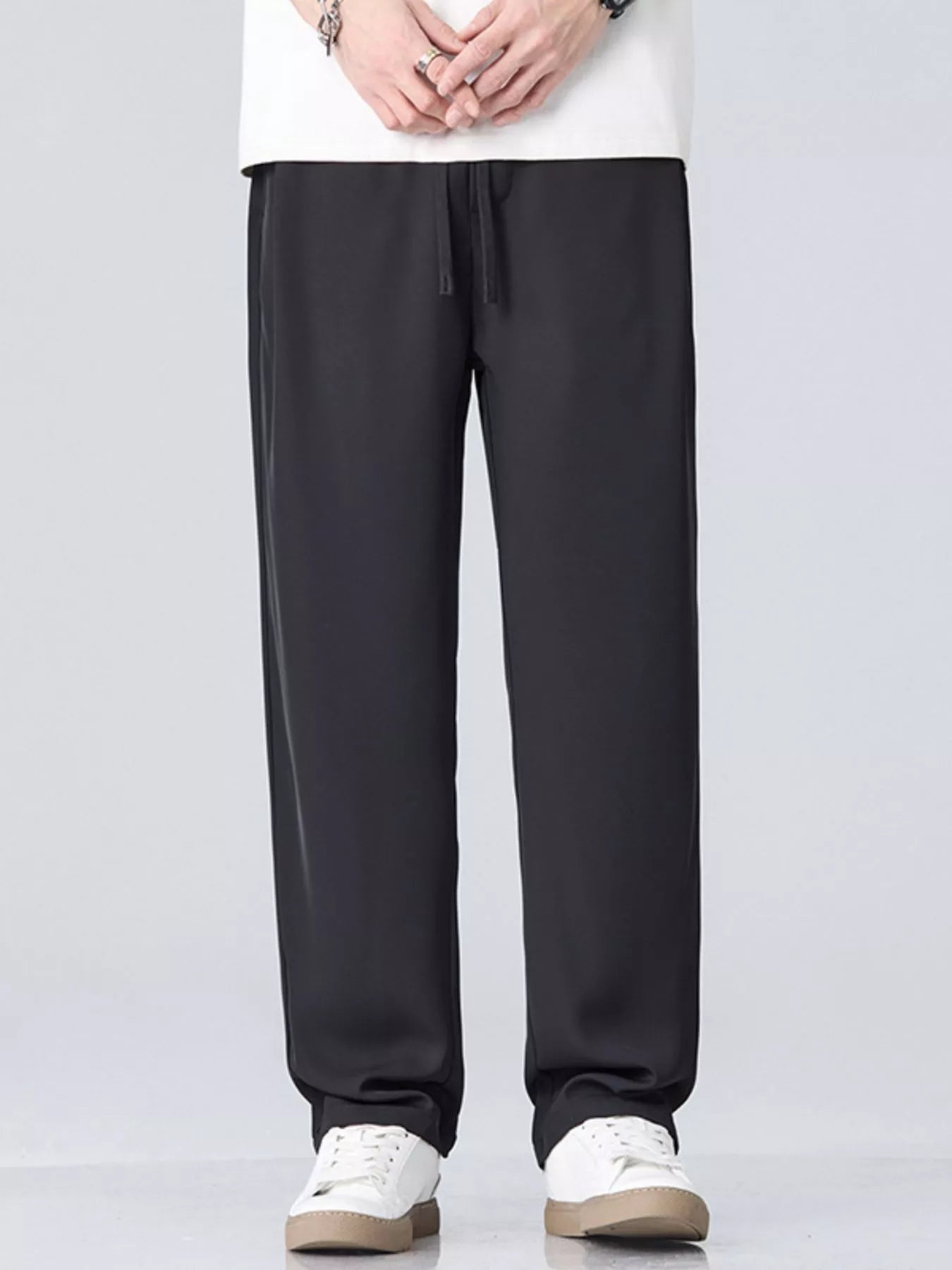 Wide Leg Pants in Dark Gray for Men