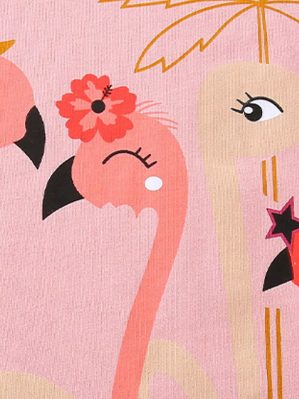 Flamingo Print Tee and Shorts Set in Dusty Pink for Girls