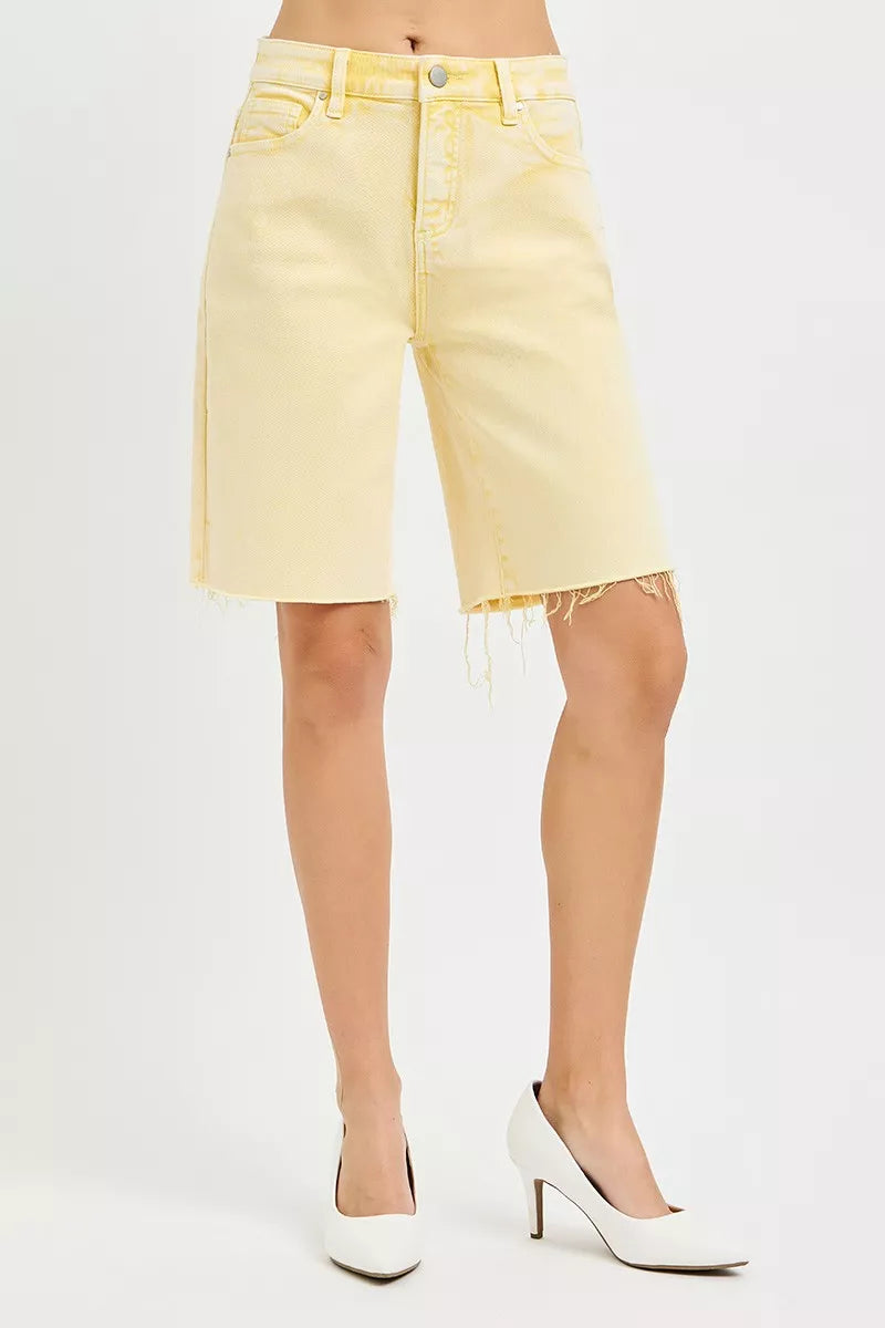 Slouchy Bermuda Shorts in Banana for Women